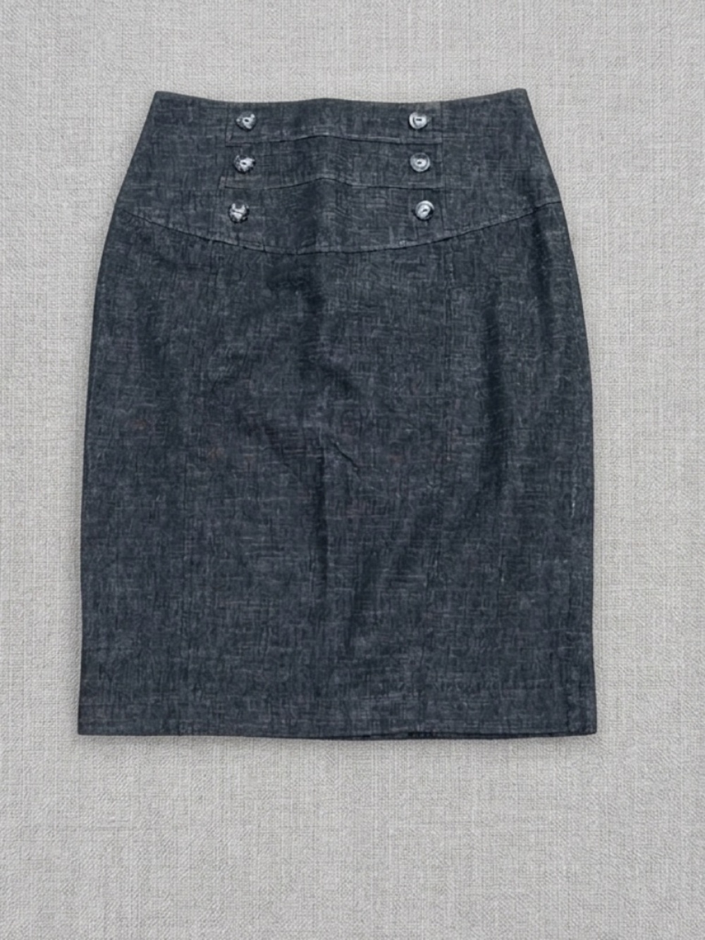 BCX Sailor Skirt Dark Wash Denim Pencil High Waist Blue Multi-Color Texture Size